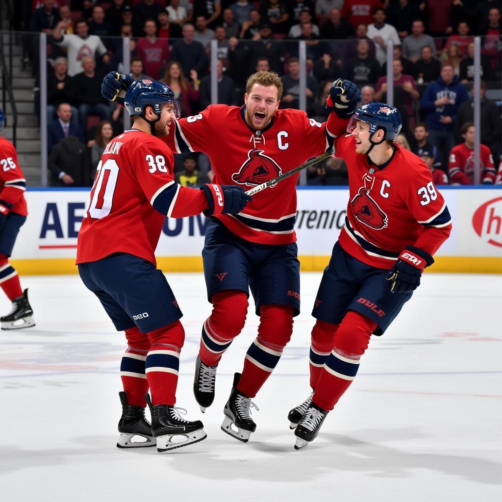 Erling Haaland celebrating a goal with his teammates