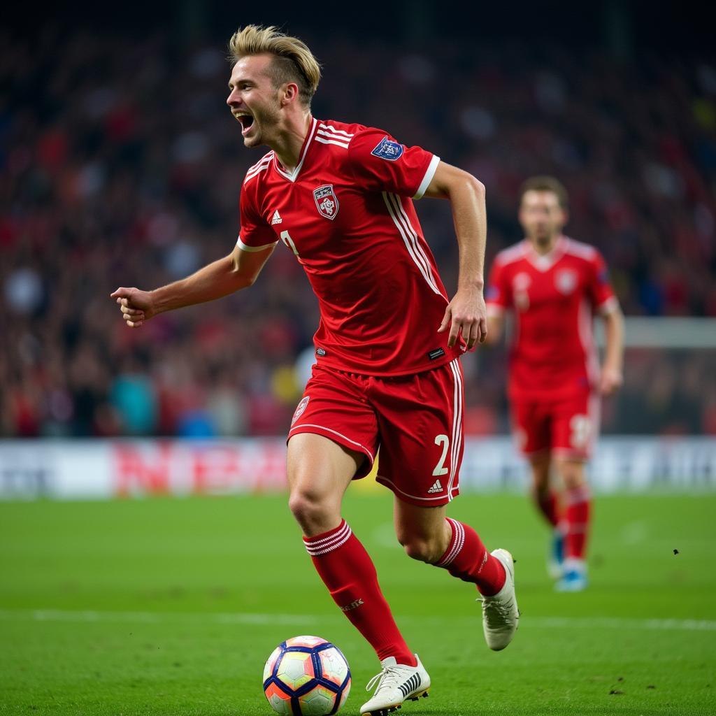 Erling Haaland celebrates a goal