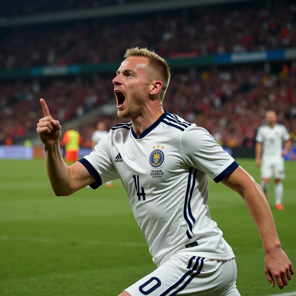 Erling Haaland Celebrating a Goal After Scoring