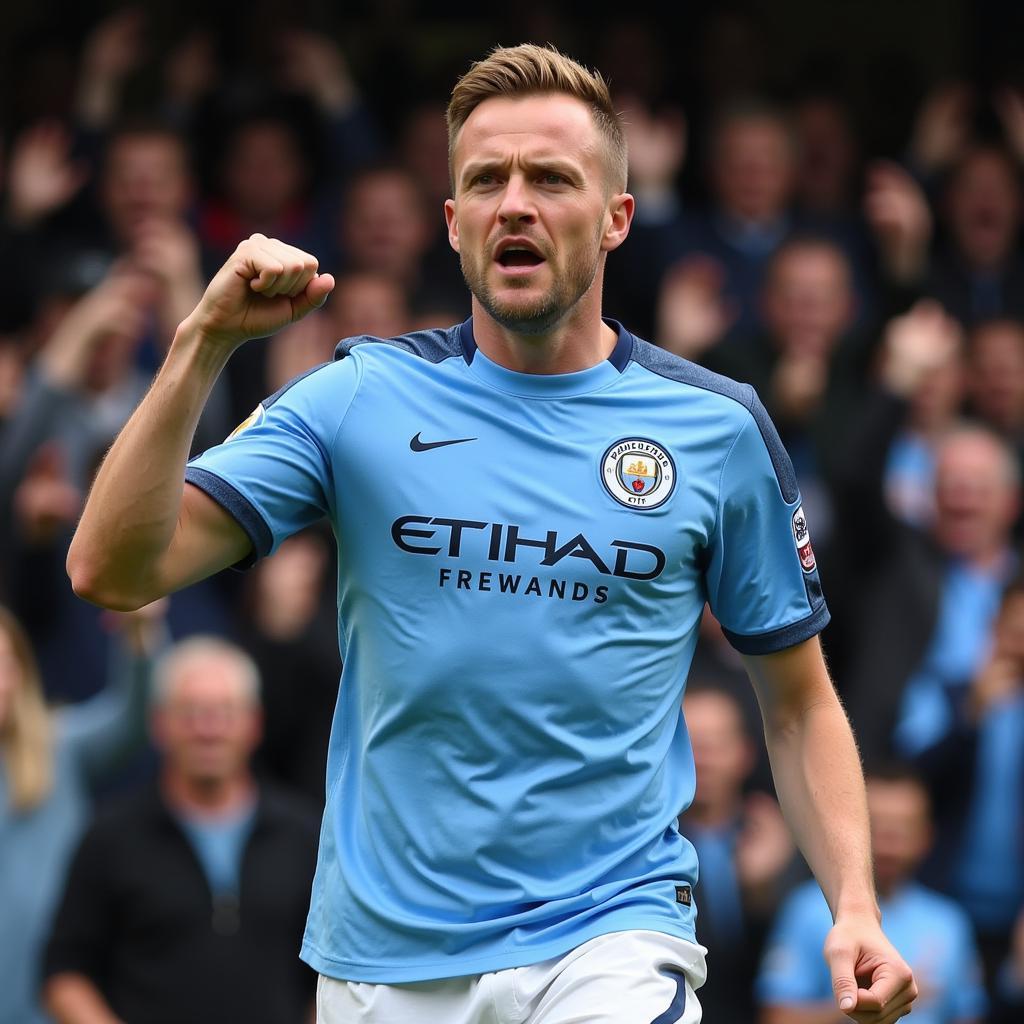 Erling Haaland Celebrating a Goal for Manchester City