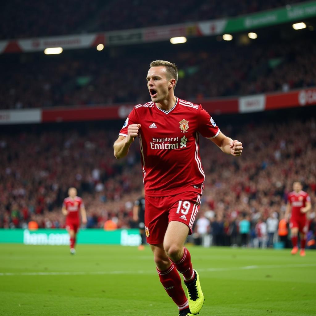 Erling Haaland celebrates scoring a goal in a Premier League Match