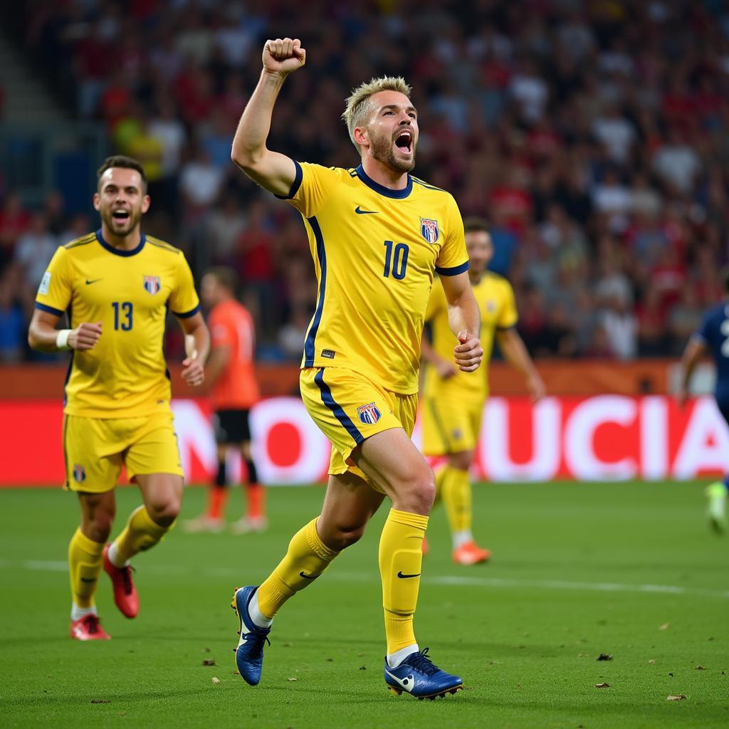 Erling Haaland Celebrating Header Goal