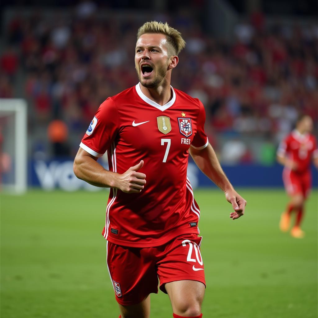 Erling Haaland Celebrating a Goal for Norway