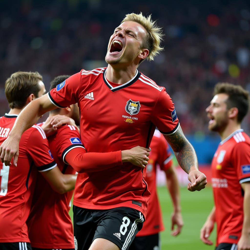 Erling Haaland Celebrating a Goal in the Champions League