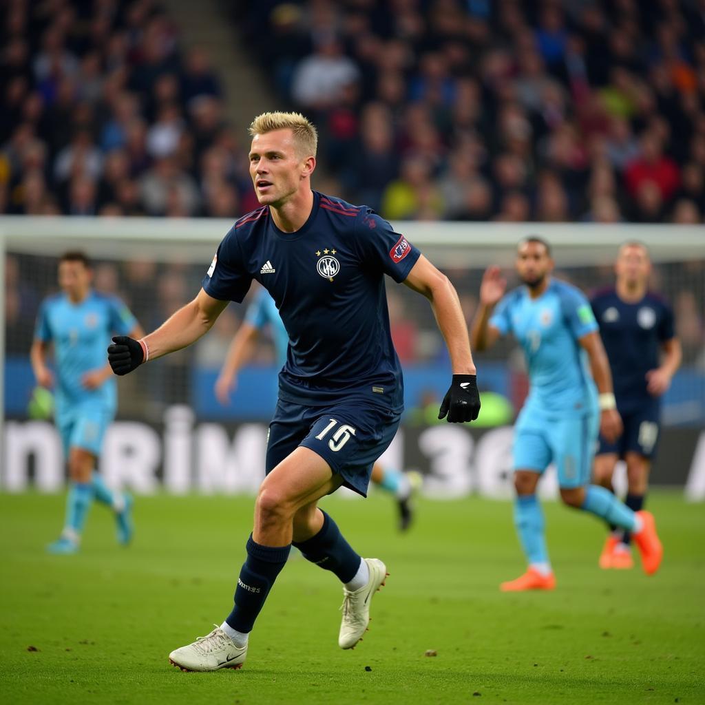 Erling Haaland celebrating a UCL goal