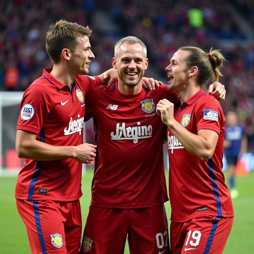 Erling Haaland Celebrating with Teammates