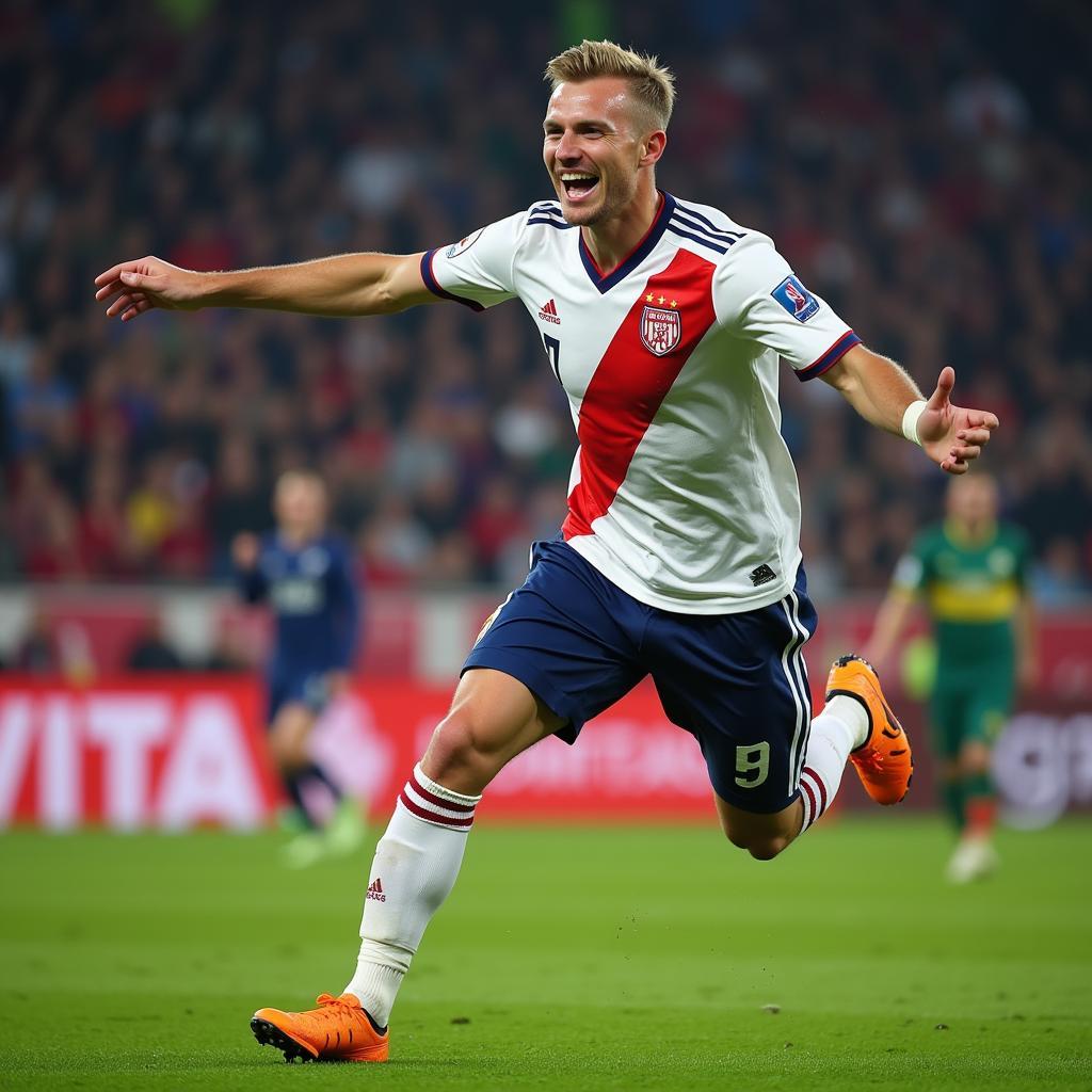 Erling Haaland celebrates a goal