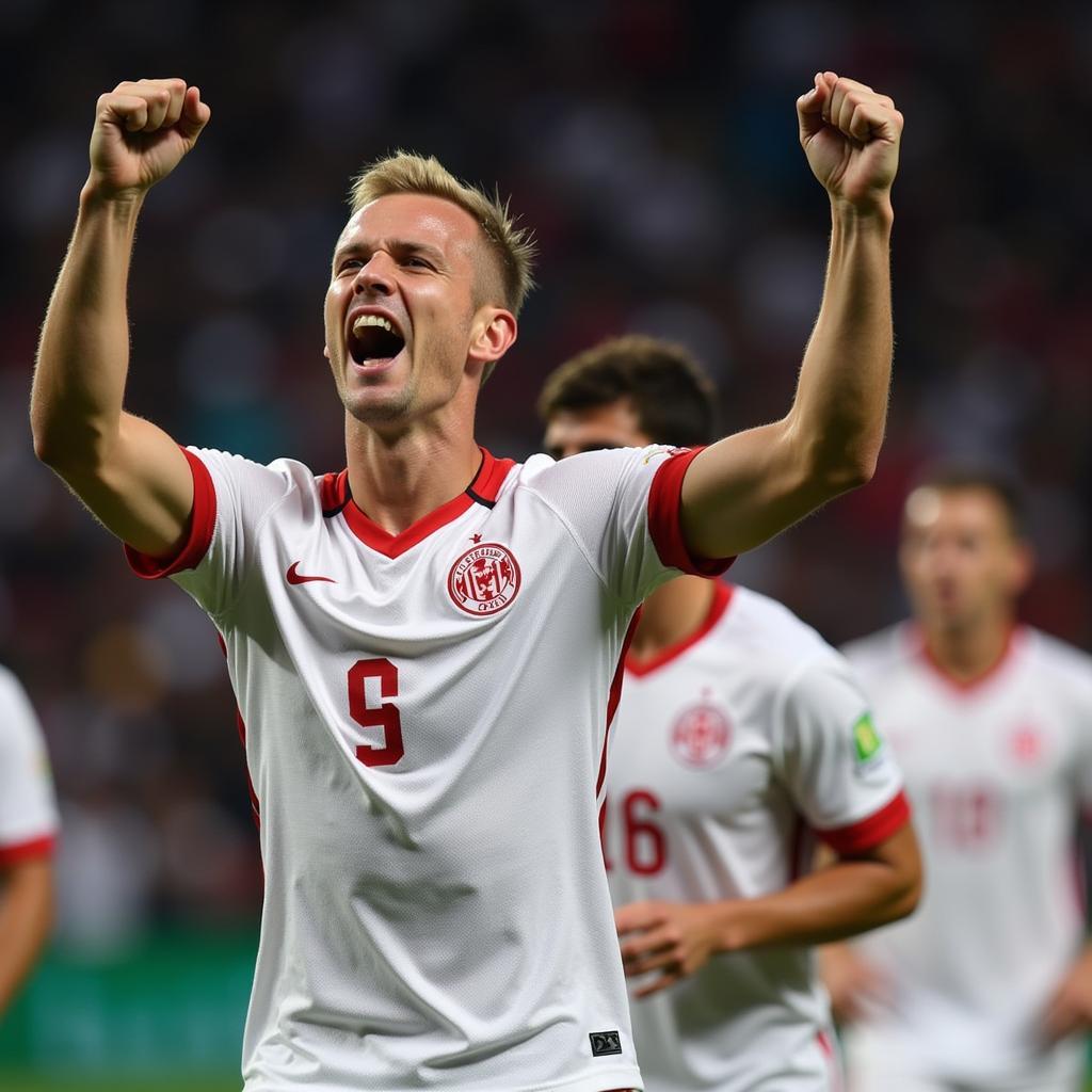 Erling Haaland Celebrating a Champions League Goal