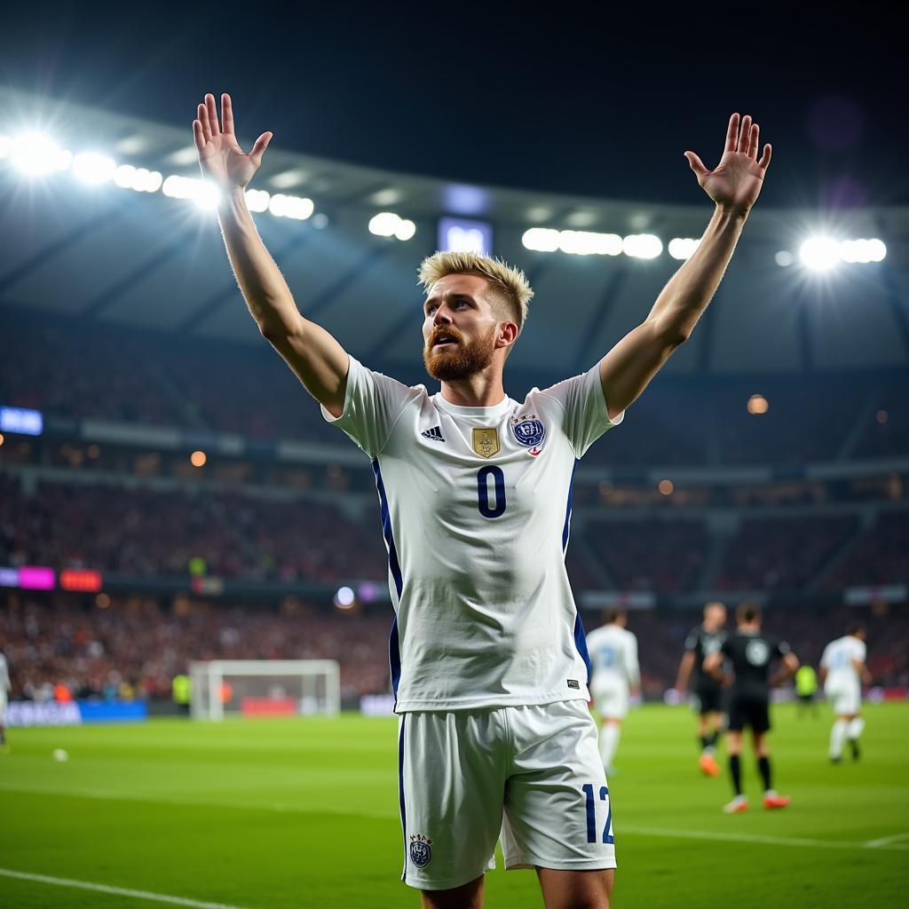 Erling Haaland celebrates a Champions League goal