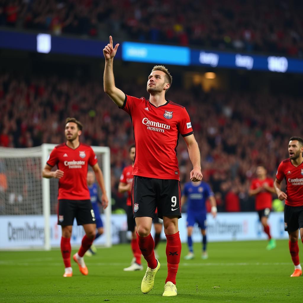 Erling Haaland celebrates a Champions League goal for Red Bull Salzburg