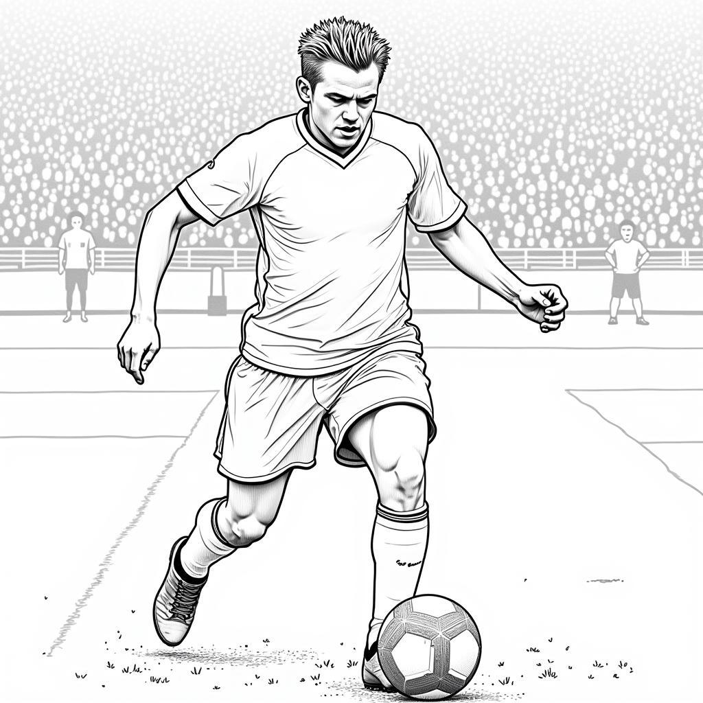 Detailed Erling Haaland Colouring Page for Adults