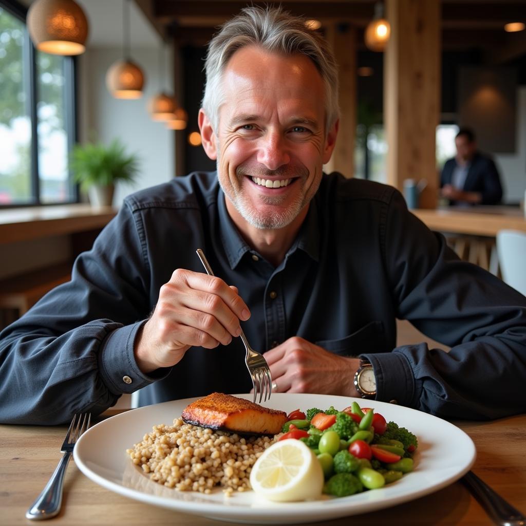 Erling Haaland enjoys a healthy meal