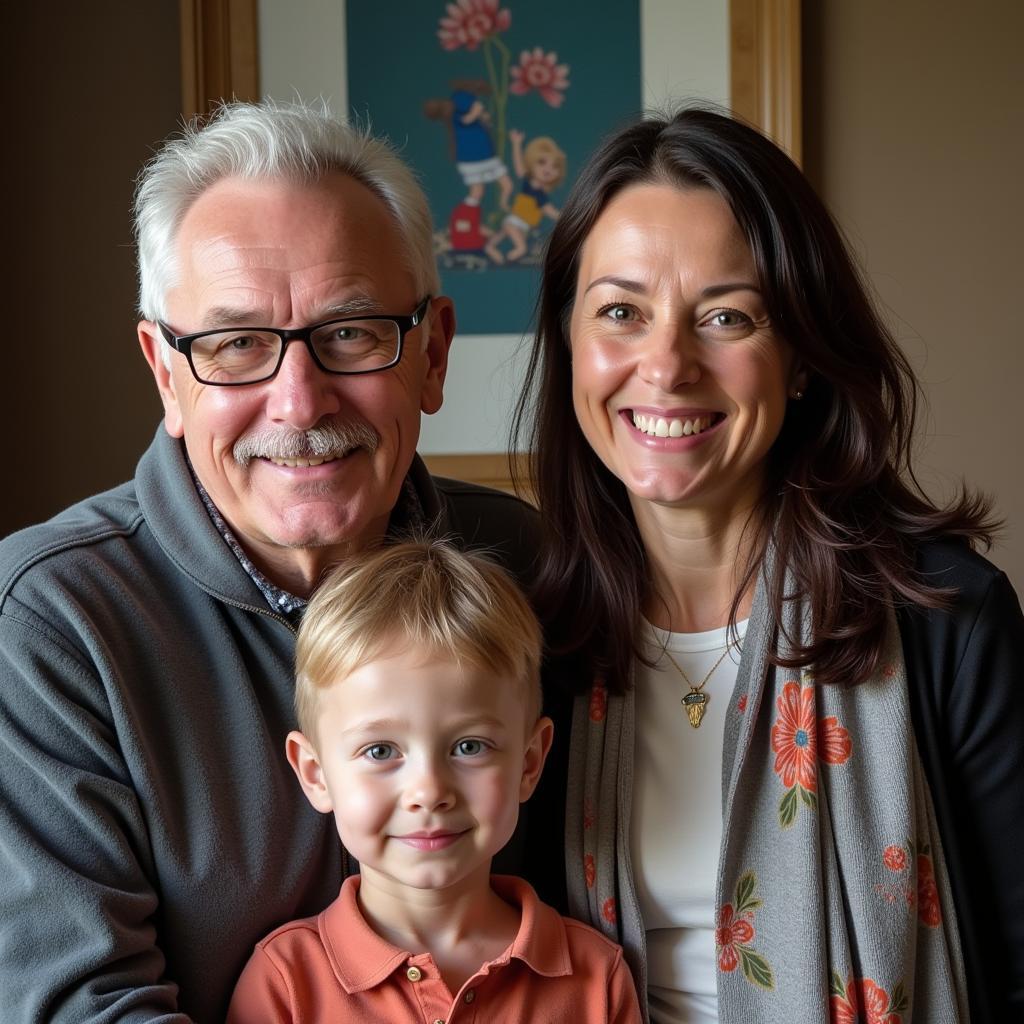 A family photo of Erling Haaland with his parents.