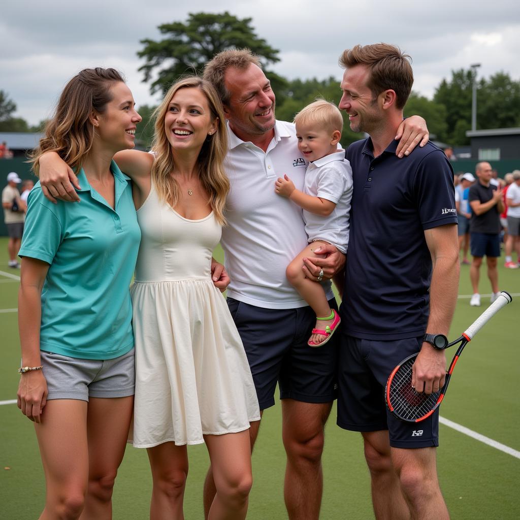 Erling Haaland celebrating a victory with his family