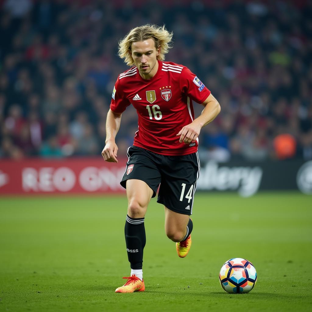 Erling Haaland in action on the football field