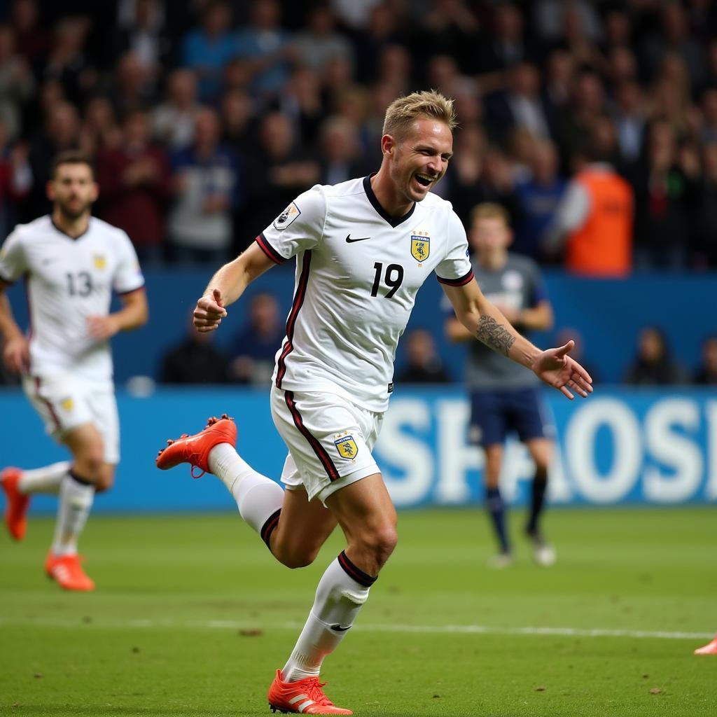 Erling Haaland celebrates a crucial goal