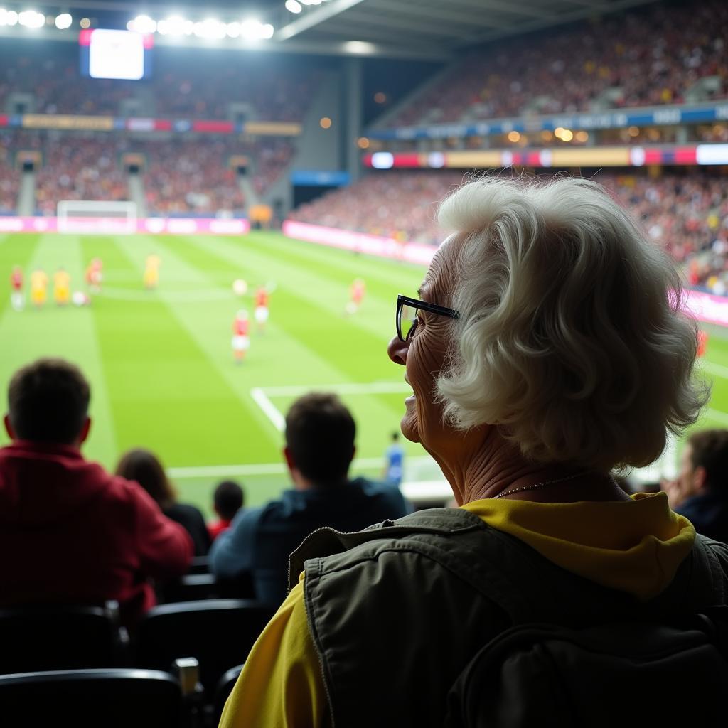 Erling Haaland's grandma watching him play football