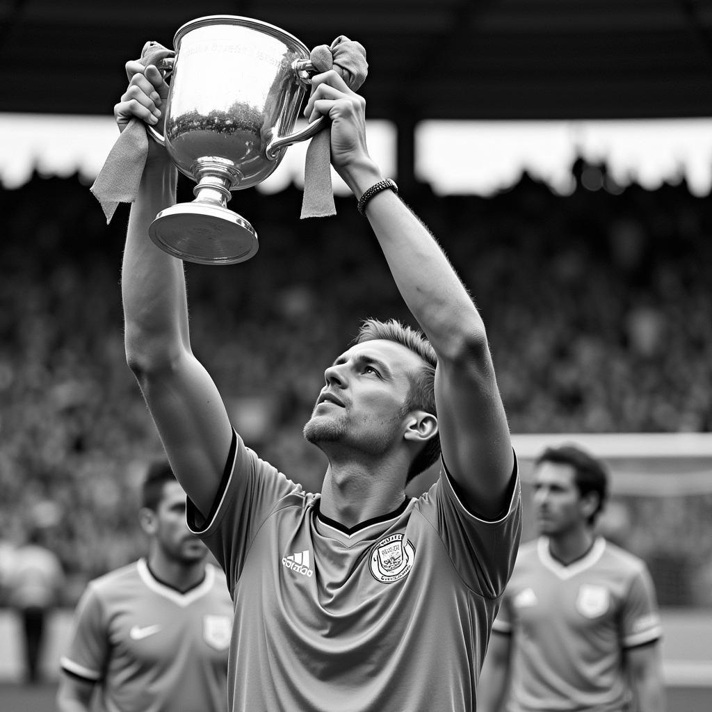 Erling Haaland proudly holds a trophy