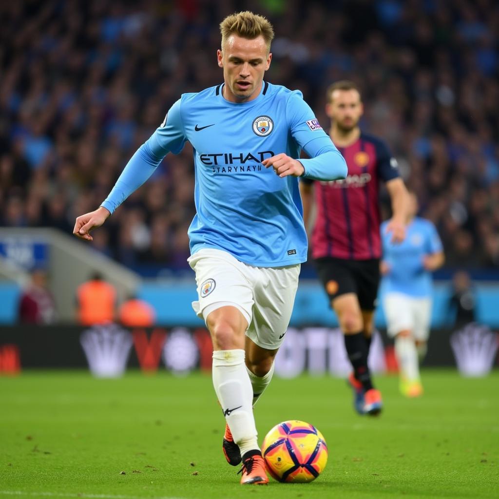 Erling Haaland in action for Manchester City