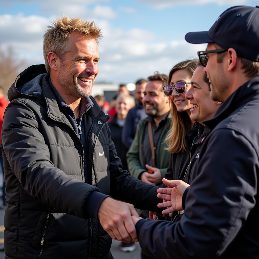 Erling Haaland interacting with fans