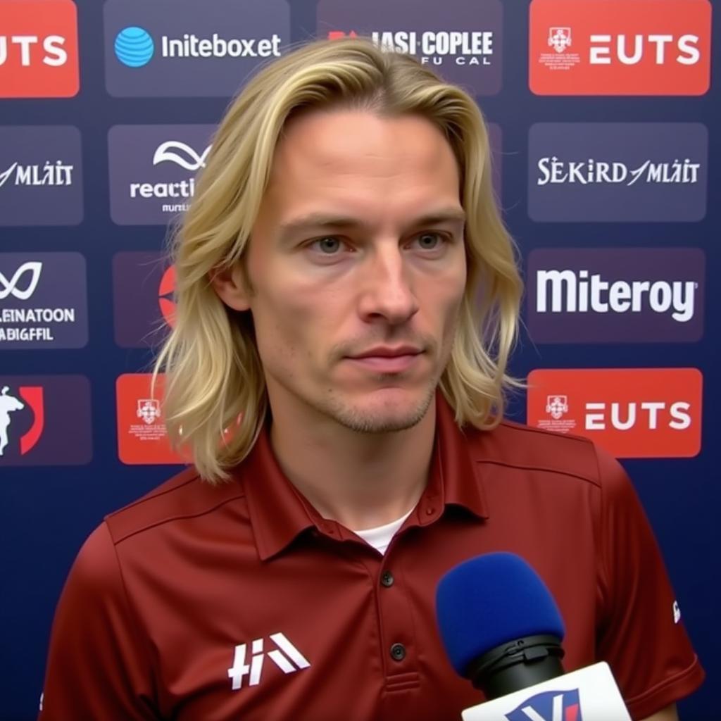 Erling Haaland gives a post-match interview