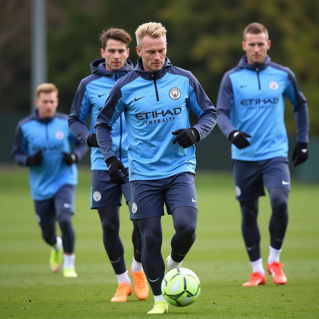 Erling Haaland training with Manchester City