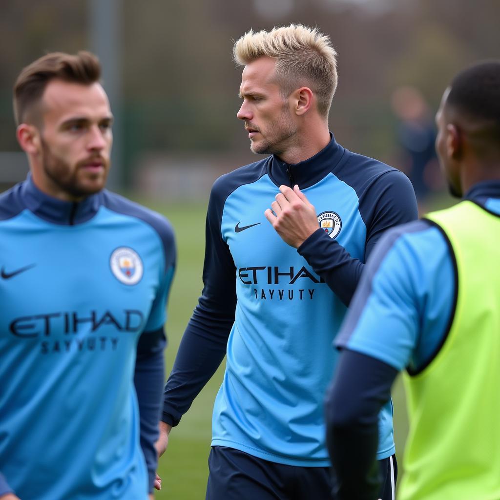 Erling Haaland training with Man City