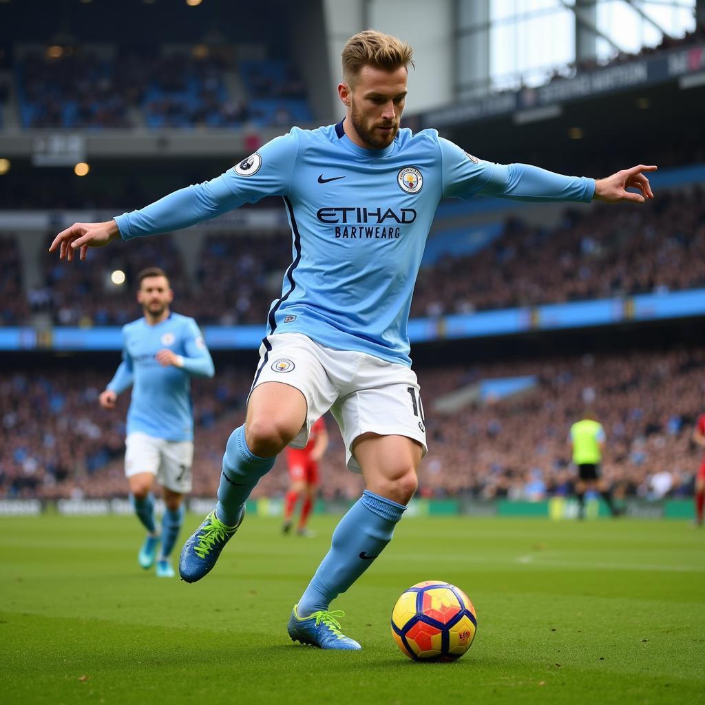 Erling Haaland playing for Manchester City