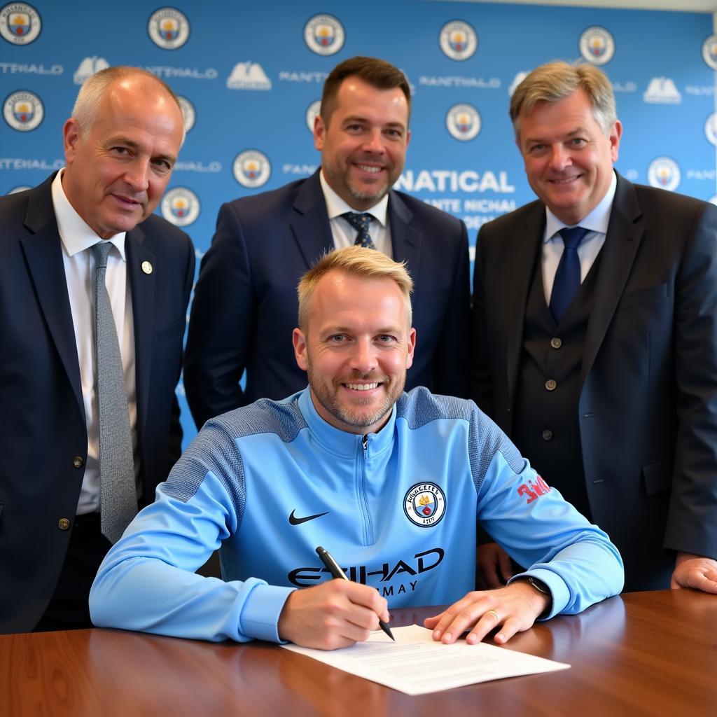 Erling Haaland Signing his Manchester City Contract