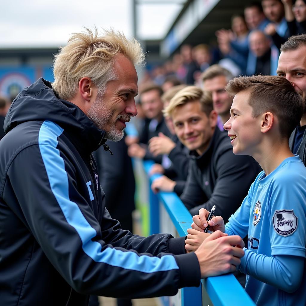 Erling Haaland with Manchester City fans