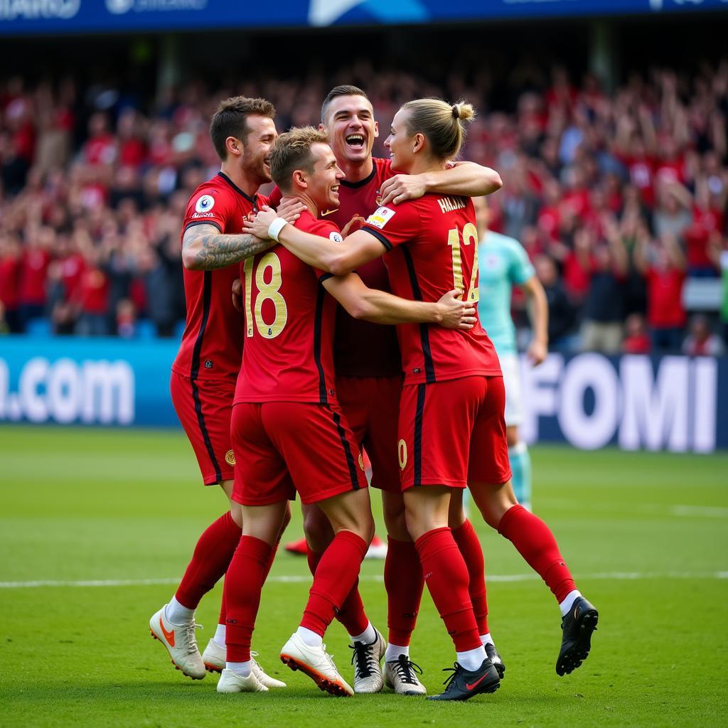 Erling Haaland Celebrates a Goal with Teammates