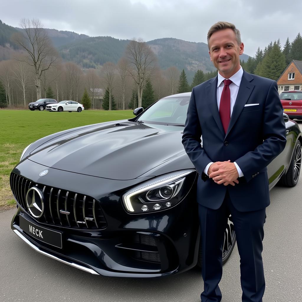 Erling Haaland with his Mercedes-Benz