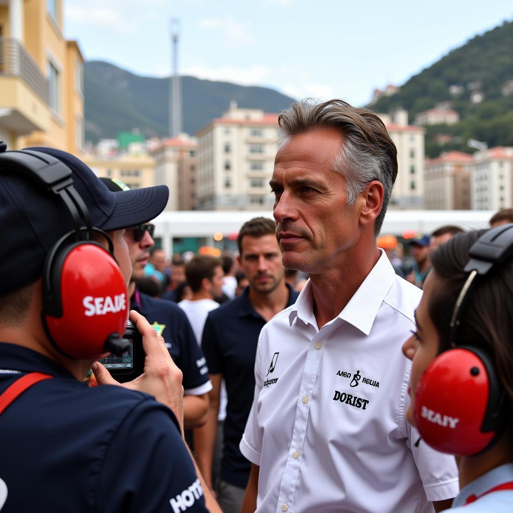 Erling Haaland in the Paddock at the Monaco Grand Prix