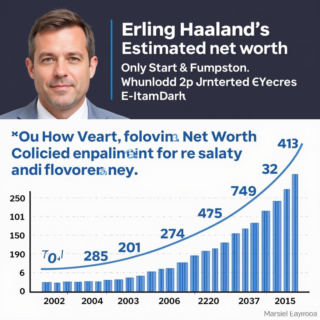 A graph depicting the growth of Erling Haaland's net worth over time.