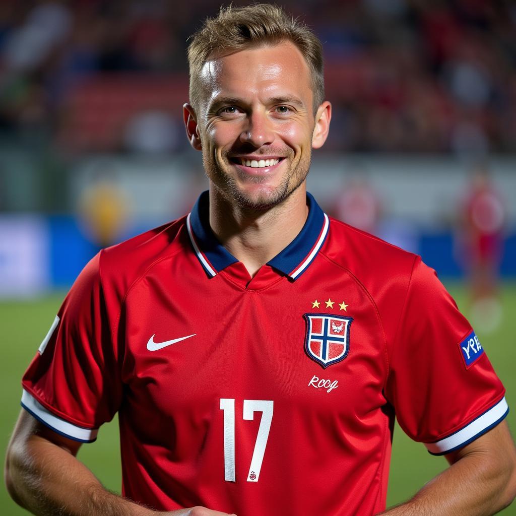 Erling Haaland in the Norway National Team Kit