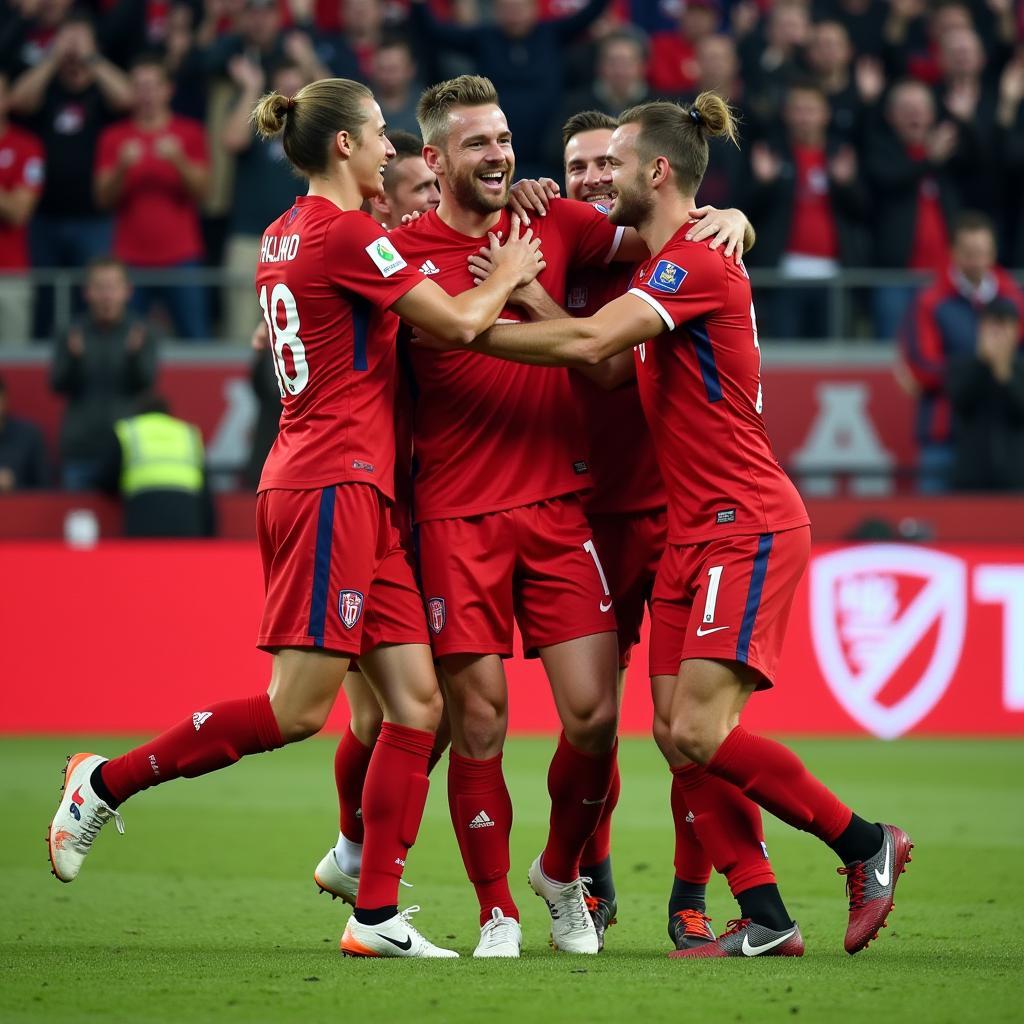 Erling Haaland celebrating a goal for Norway