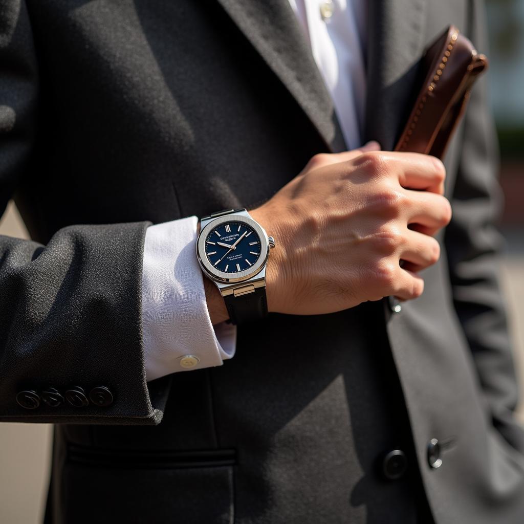 Erling Haaland wearing a Patek Philippe Nautilus