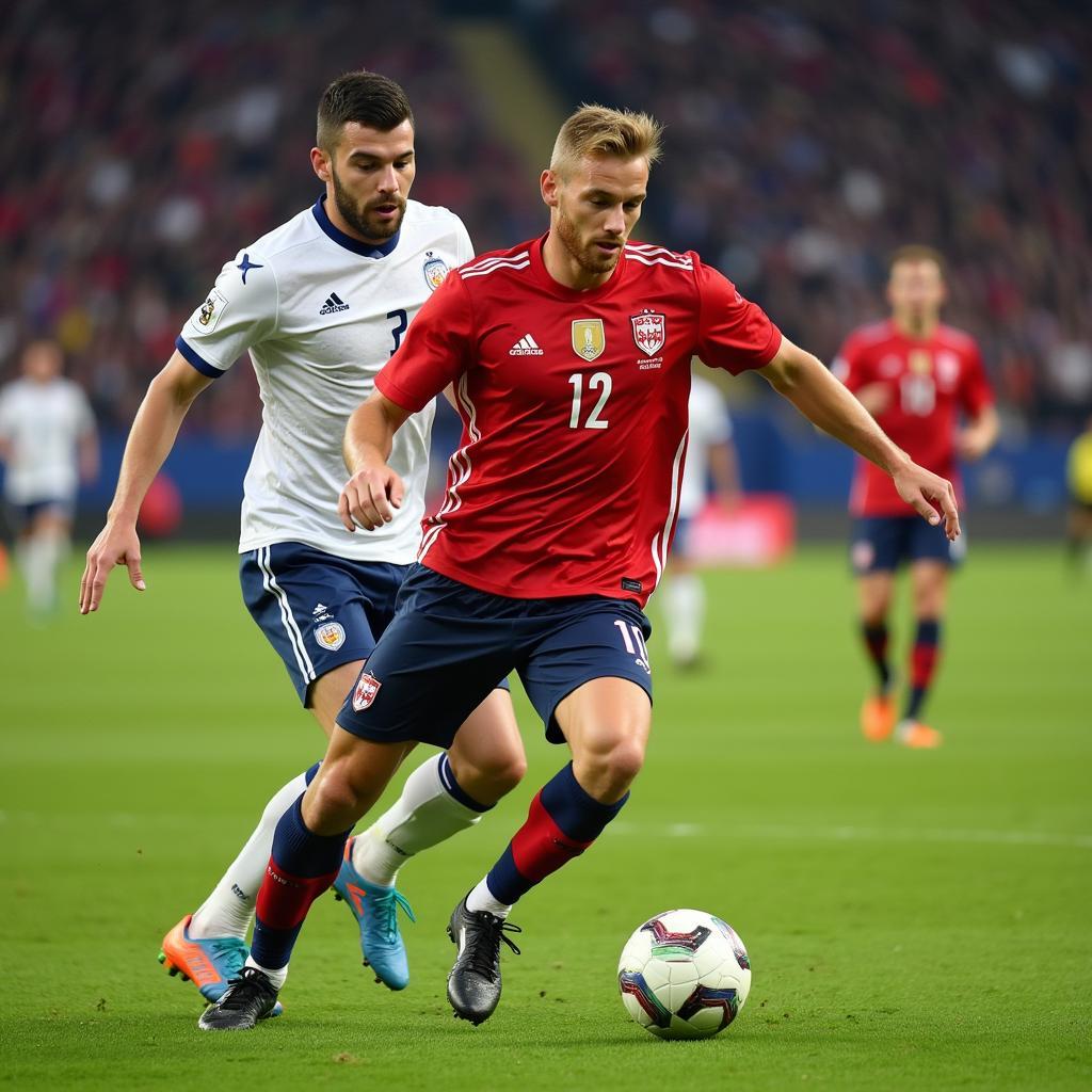 Erling Haaland playing for Norway's national team.