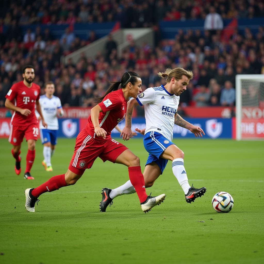 Erling Haaland Taking a Powerful Shot on Goal