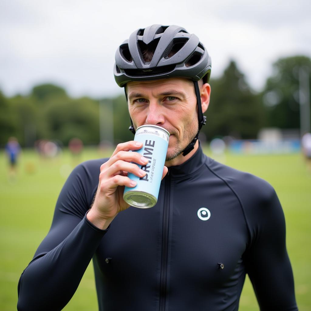 Erling Haaland hydrating with Prime drink in the UK