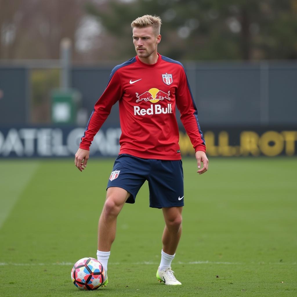 Erling Haaland training with Red Bull Salzburg in 2019