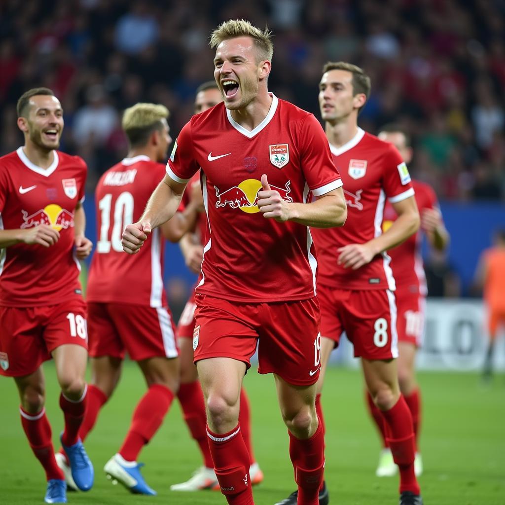 Erling Haaland scoring for Salzburg