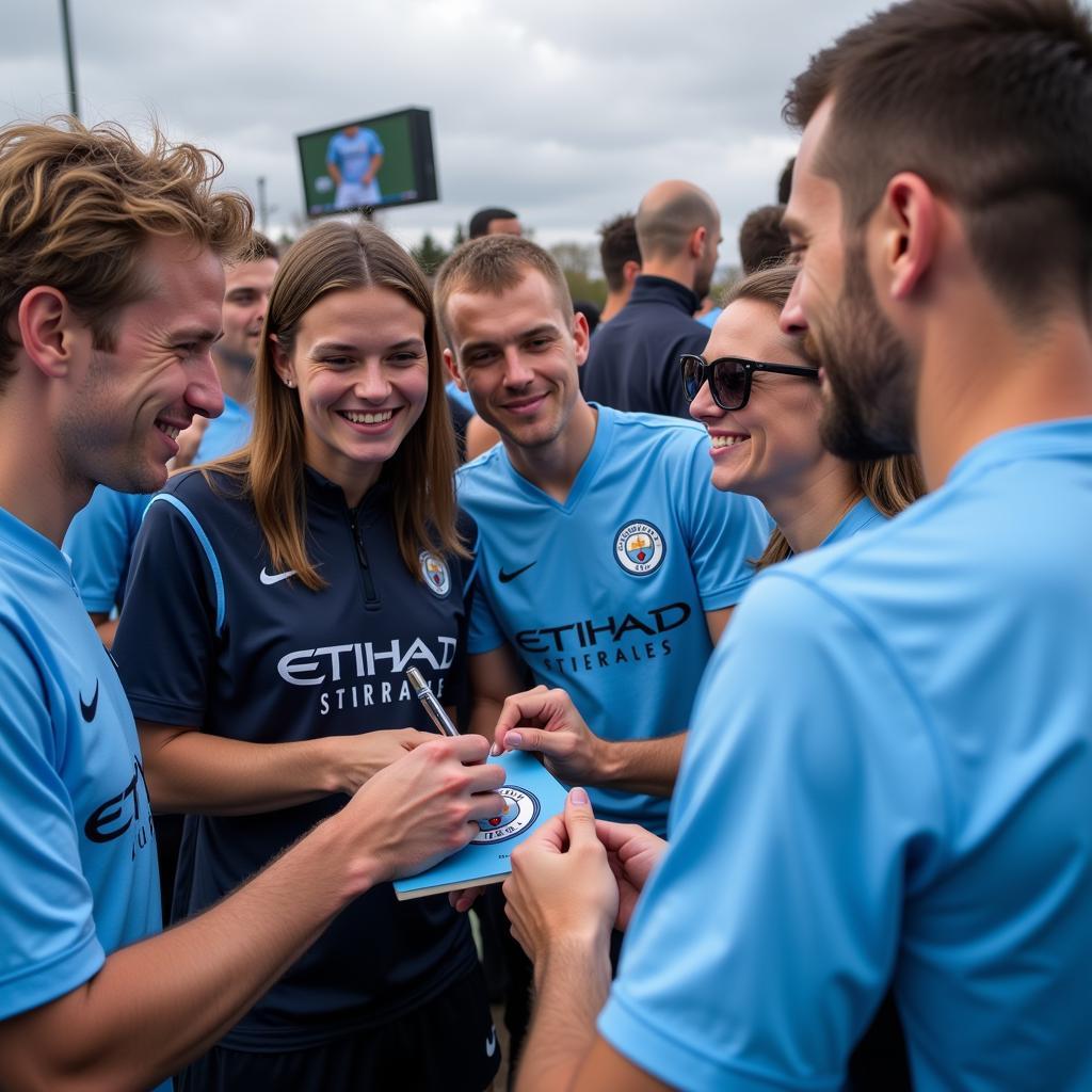 Erling Haaland signing autographs for fans