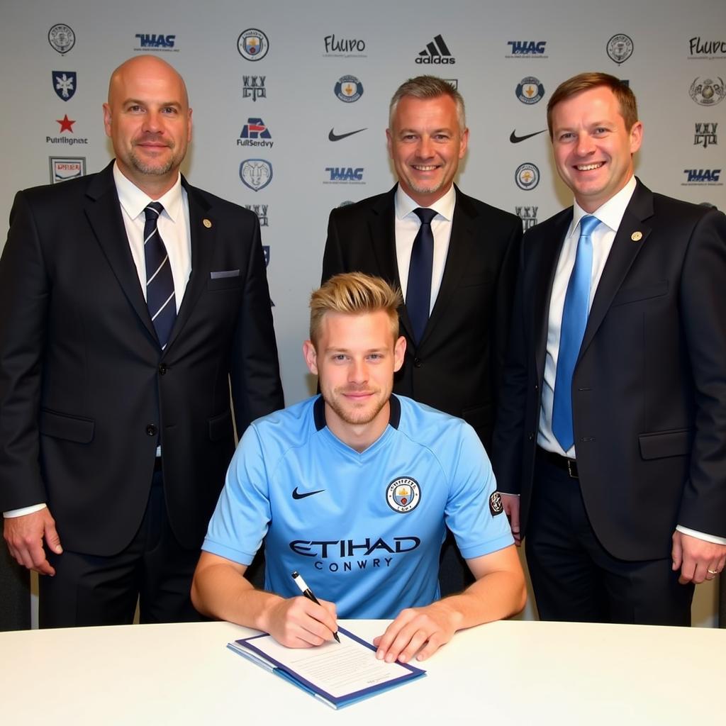 Erling Haaland Signing Contract with Man City