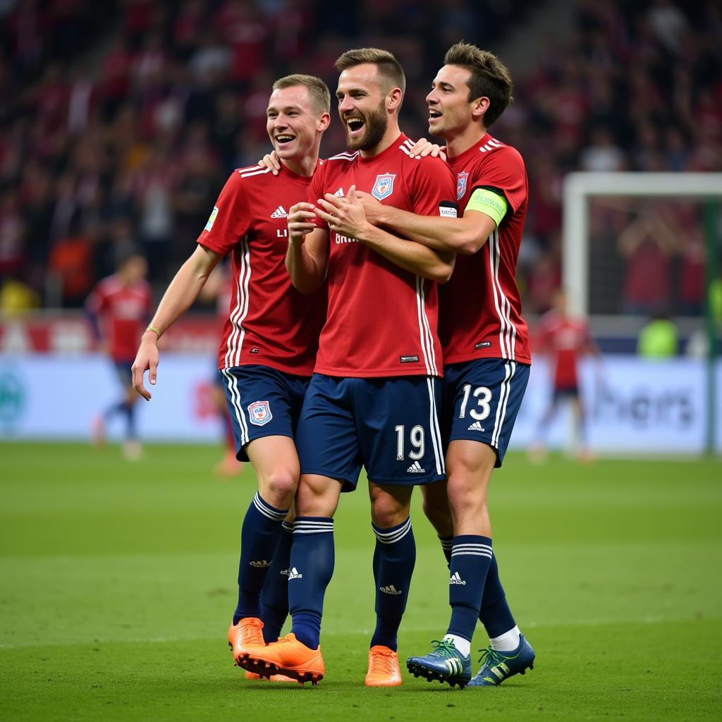 Erling Haaland Celebrating with Teammates