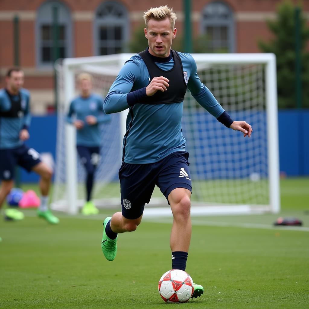 Erling Haaland training at City Football Academy