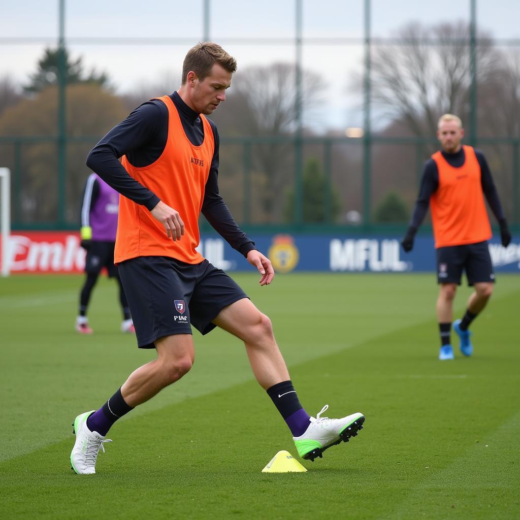 Erling Haaland practicing intensive training drills