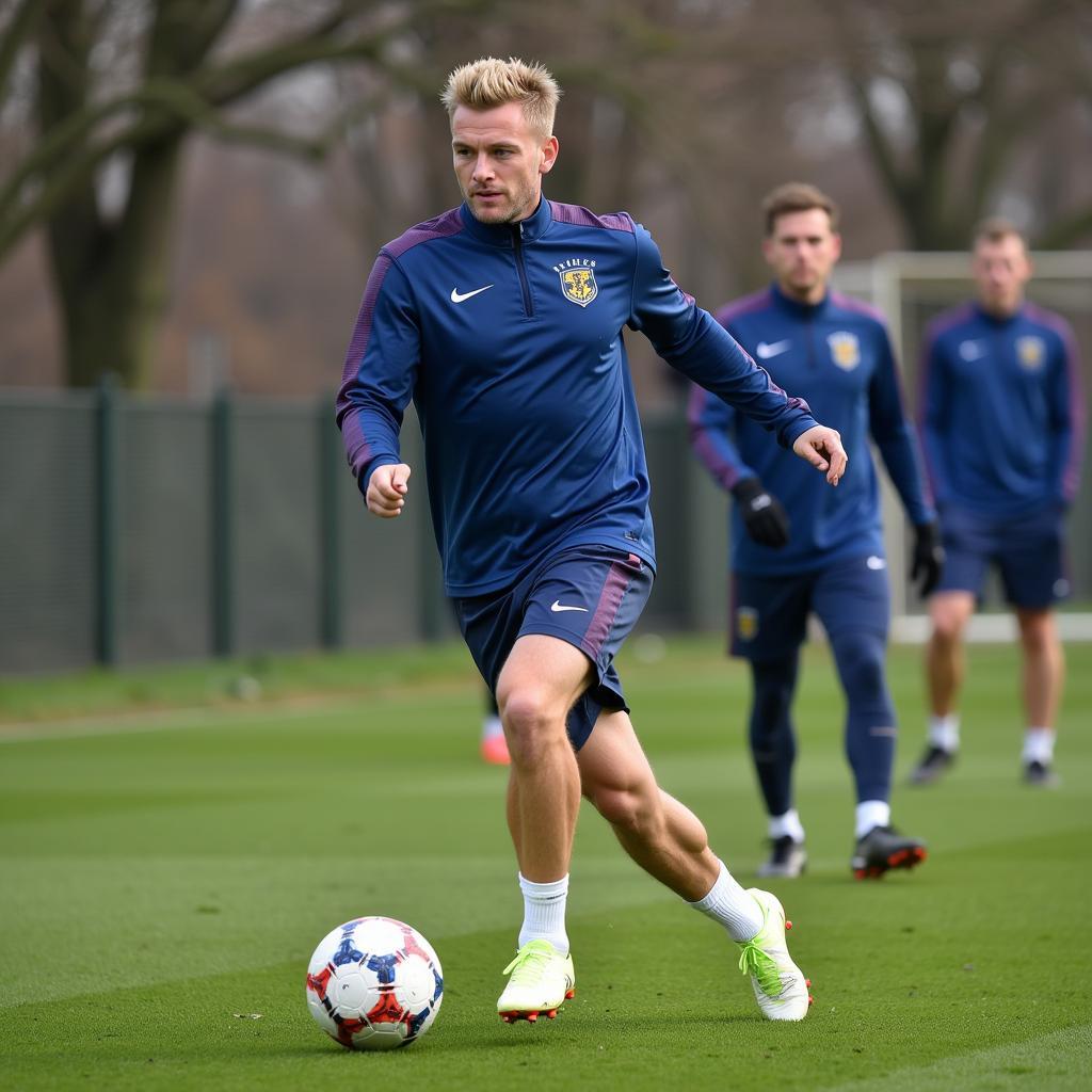 Erling Haaland during a training session