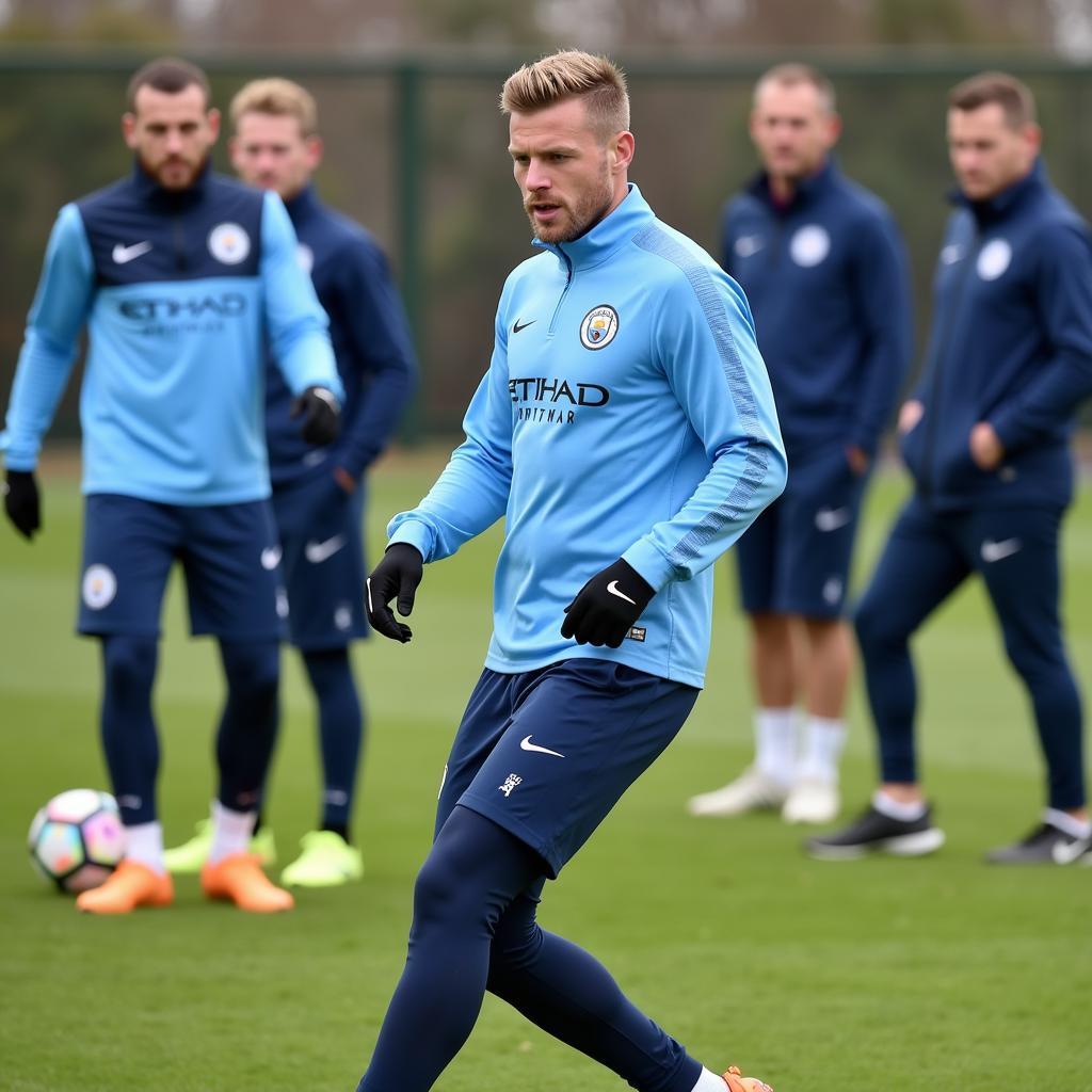 Erling Haaland training with Manchester City