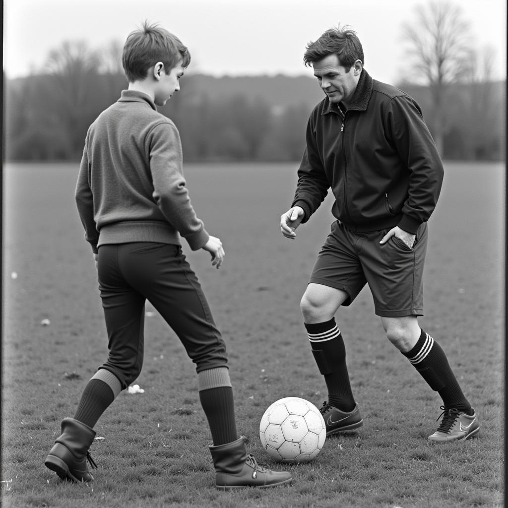 Erling Haaland training with his father Terje